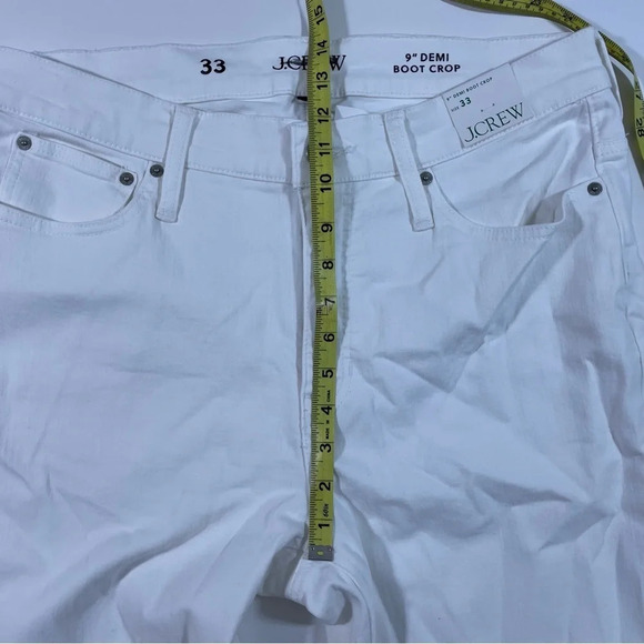 New J Crew 9” Demi Boot Crop Jeans White Wash Size 33 - Picture 8 of 11